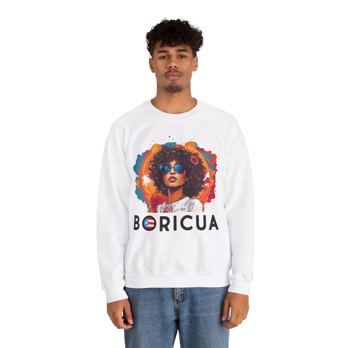 Boricua Girl Black Unisex Heavy Blend™ Crewneck Sweaters