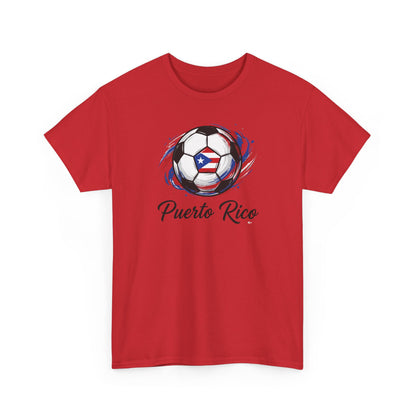Puerto Rico Soccer Ball Flag | Unisex Heavy Cotton T-Shirt
