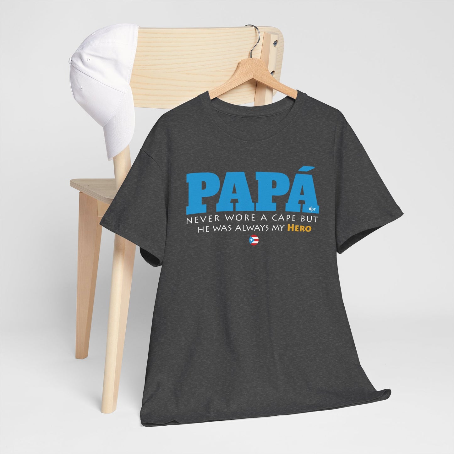 Papá My Hero Blue Heavy Cotton Tee