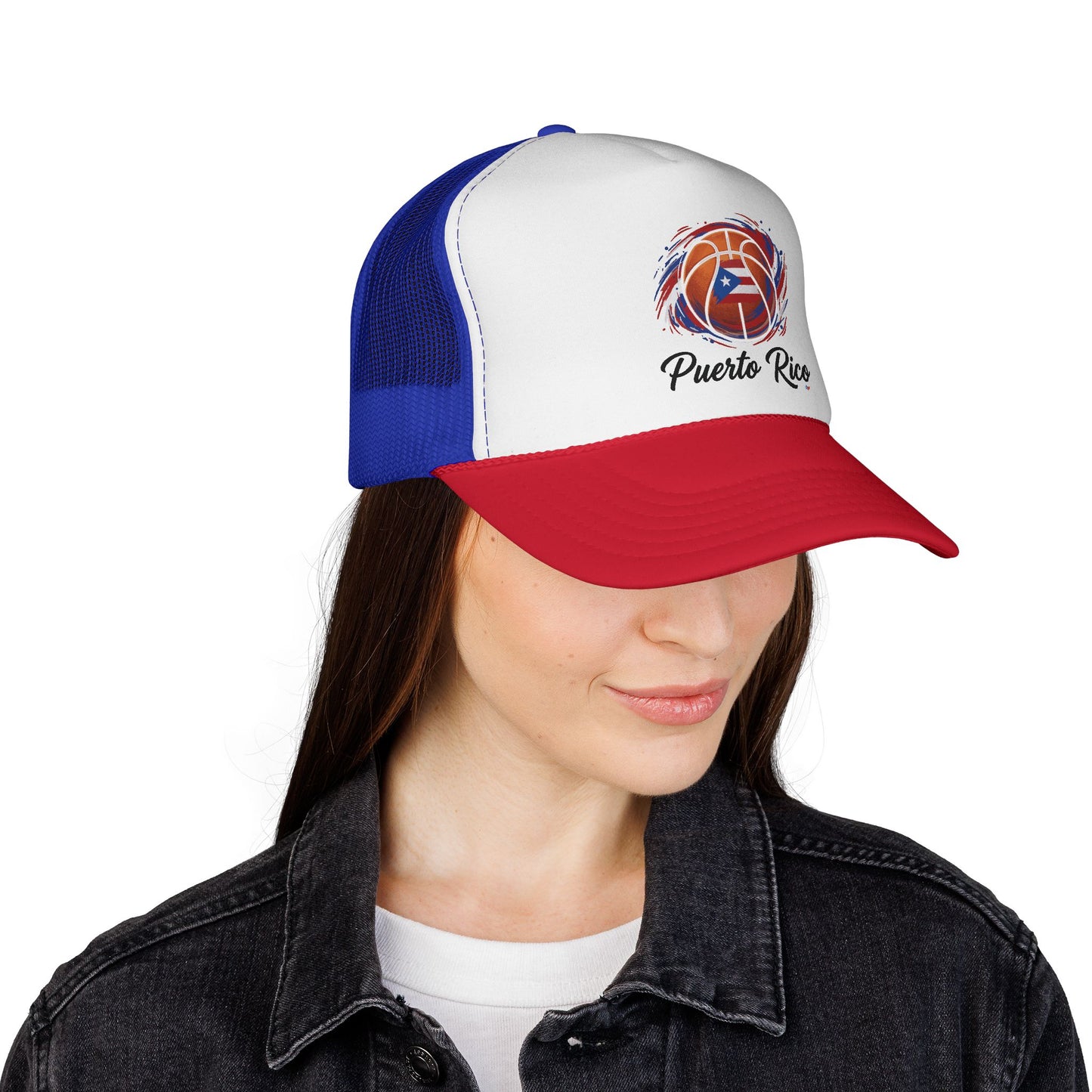 Puerto Rico Basketball Flag Trucker Caps FREE SHIPPING