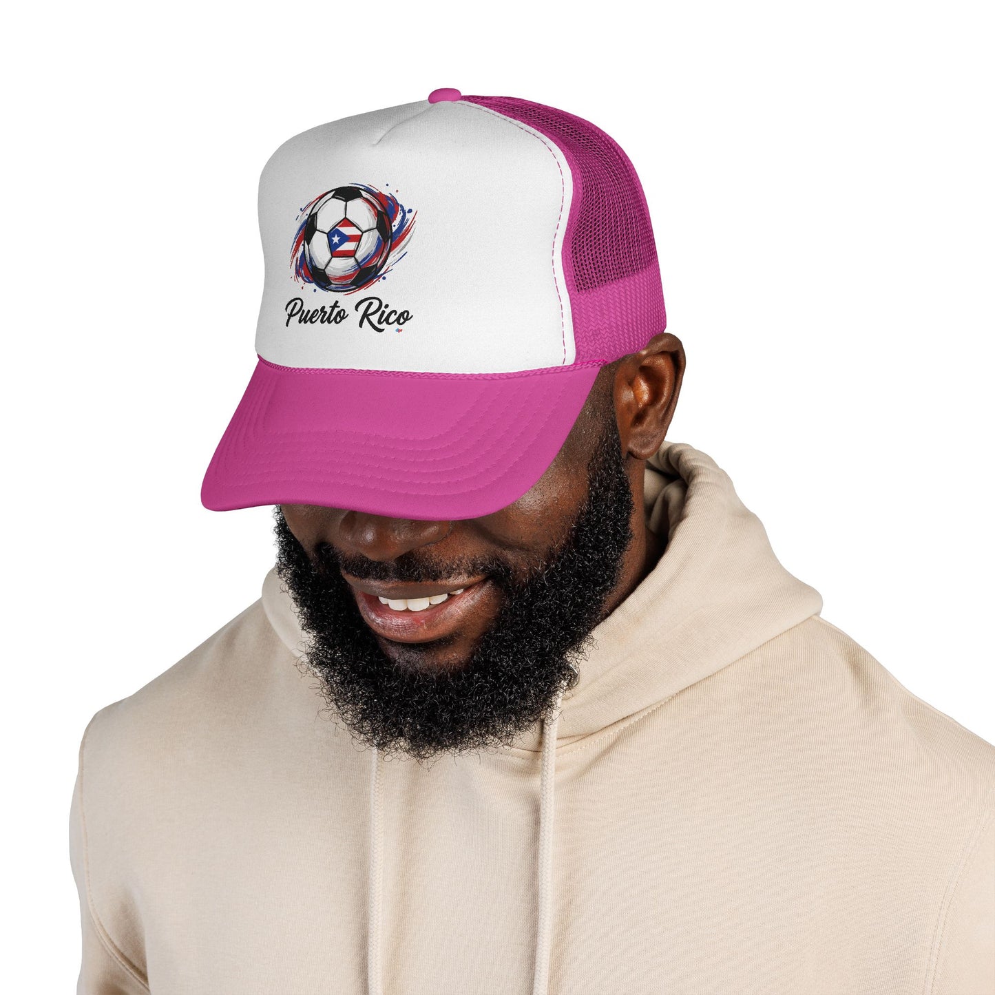 Puerto Rico Soccer Ball Flag Trucker Caps FREE SHIPPING