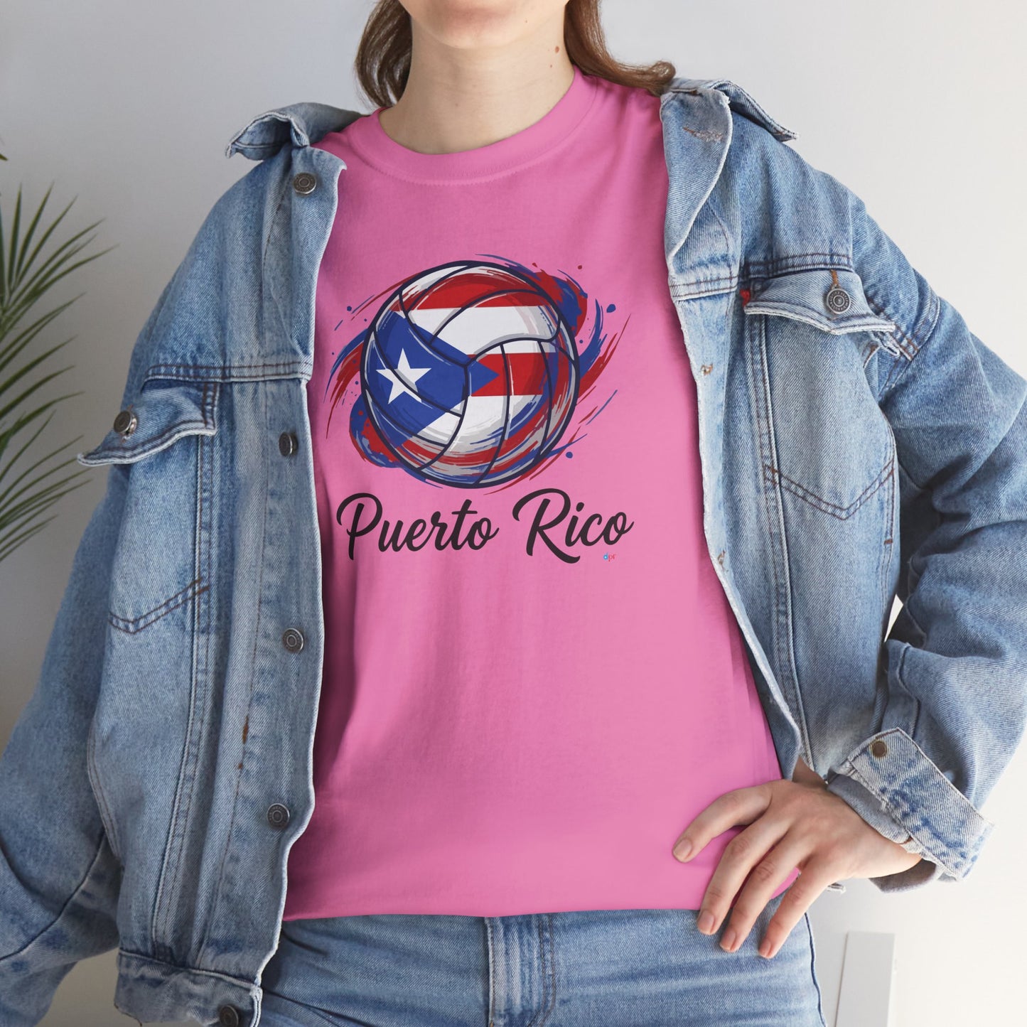 Puerto Rico Volleyball Flag | Unisex Heavy Cotton T-Shirt