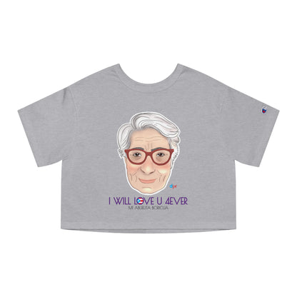 I Will Love You Forever Abuelita Boricua Women's Flowy Cropped Tee