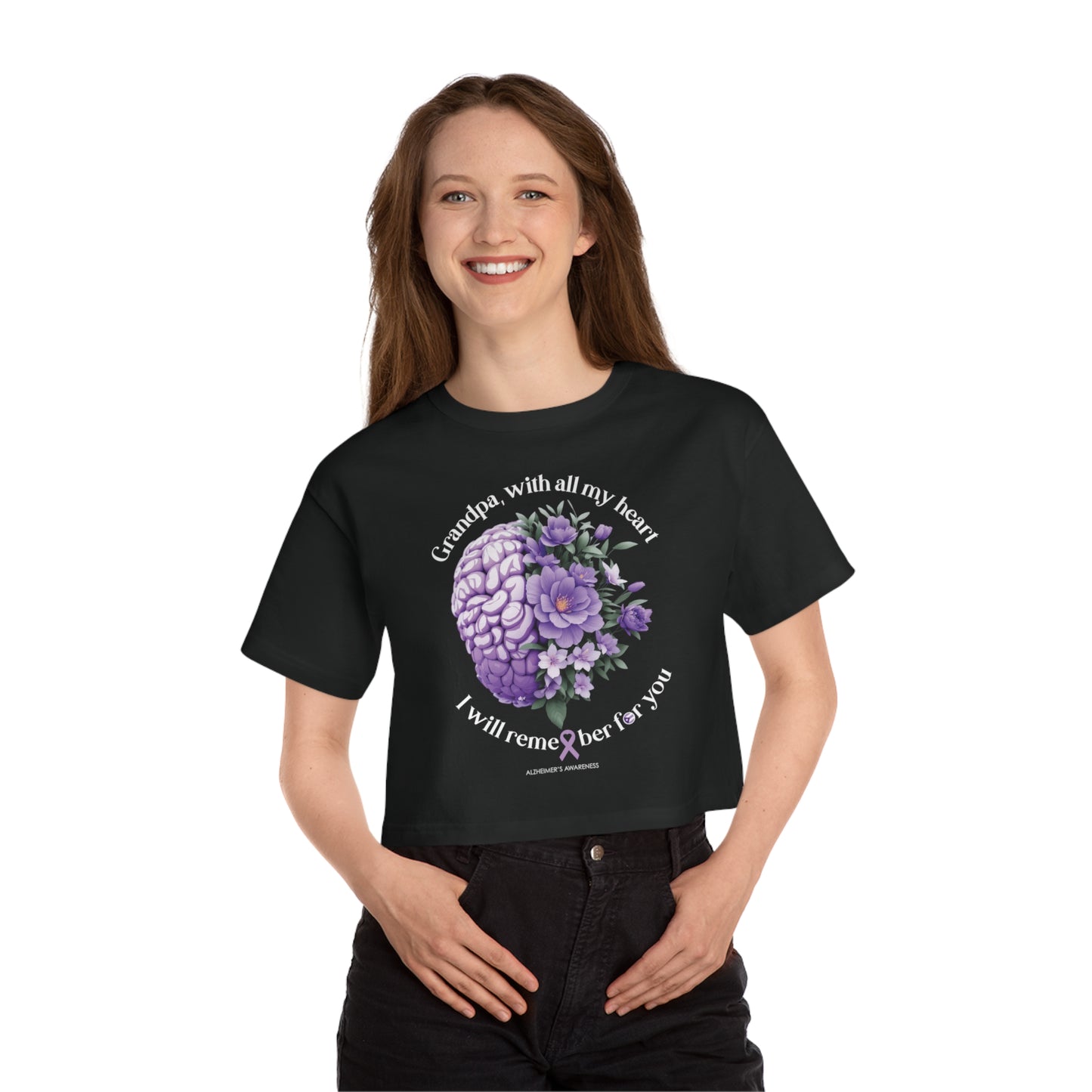 GRANDPA I Will Remember for You  Flowy Cropped Tee