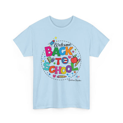 Welcome Back to School Boricua Teacher Heavy Cotton Tee