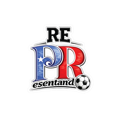 Puerto Rico Soccer Ball REPresentando Waterproof Kiss-Cut Vinyl Decal