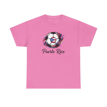 Puerto Rico Soccer Ball Flag | Unisex Heavy Cotton T-Shirt