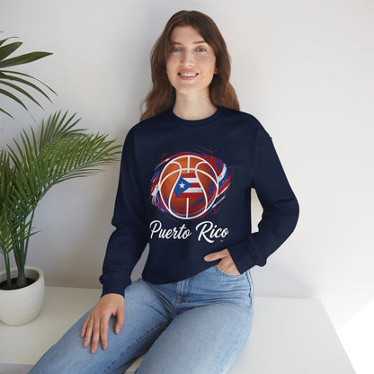 Puerto Rico Basketball Flag Heavy Blend™ Crewneck Sweatshirt