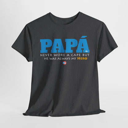 Papá My Hero Blue Heavy Cotton Tee