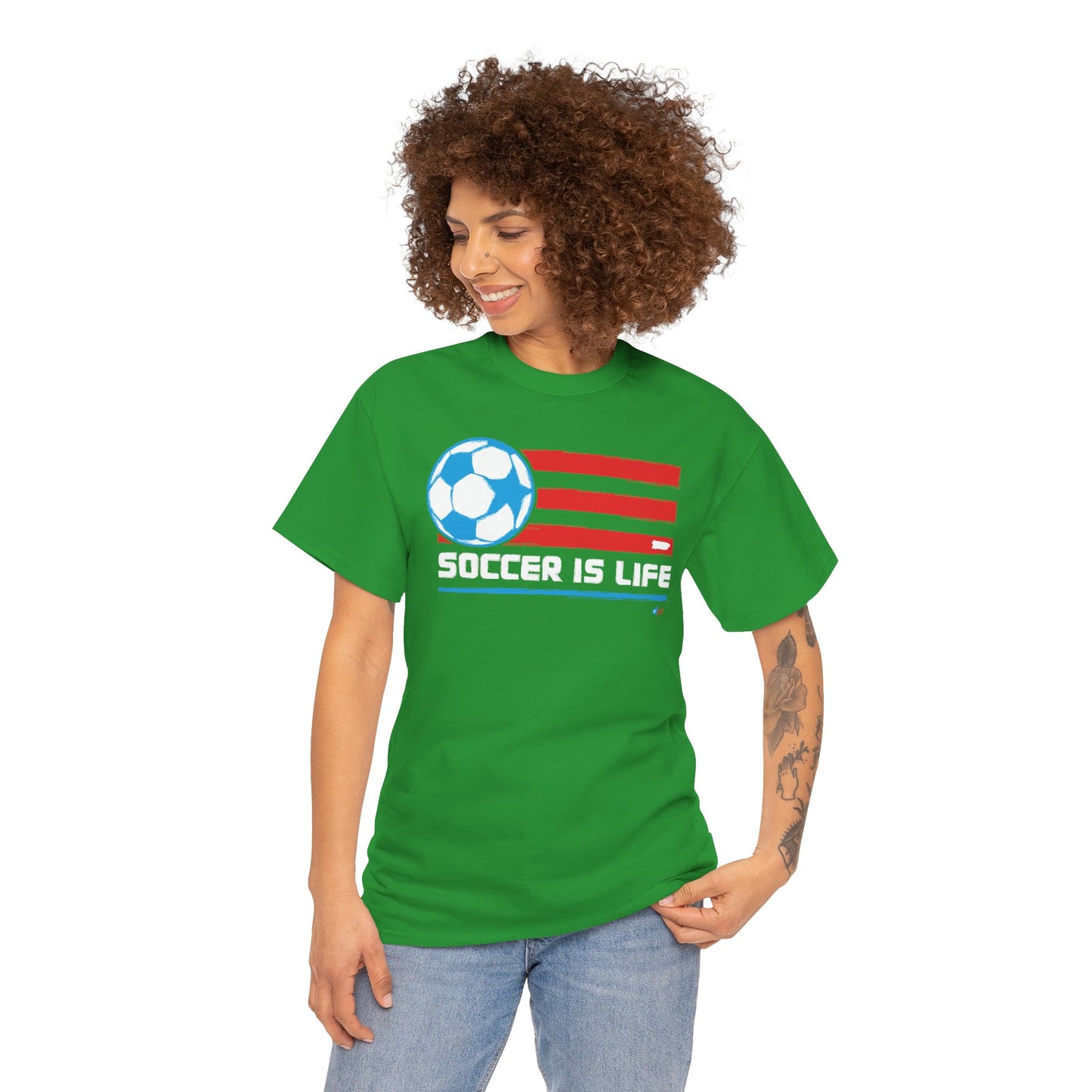Soccer is Life Colors Unisex Heavy Cotton Tee