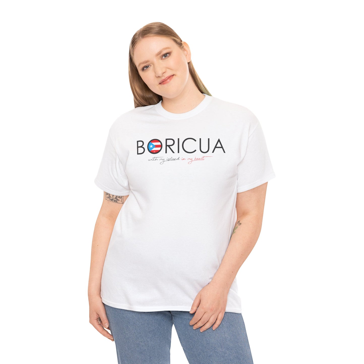 With my island in my heart Unisex Heavy Cotton Tee