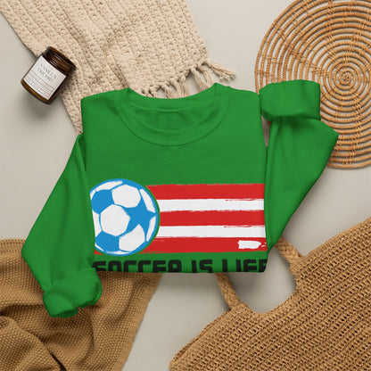 Soccer Is Life Puerto Rican Soccer Crewneck Sweatshirt | Unisex Heavy Blend™ Soccer Player & Fan Gift