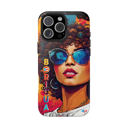 Boricua Girl Mosaico Black Tough Phone Cases