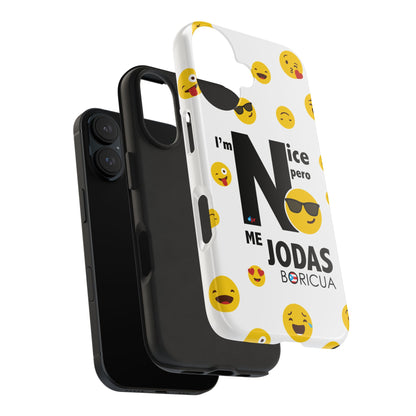 I'm Nice pero No me Jodas White Tough Phone Cases