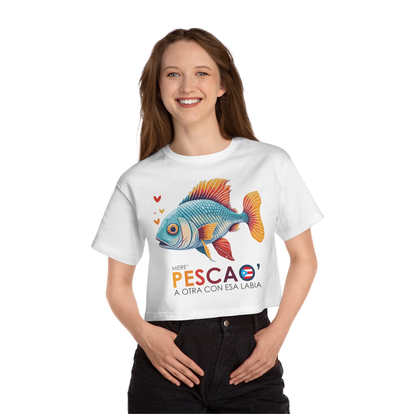 Mere' Pescao a otra con esa labia Flowy Cropped Tee