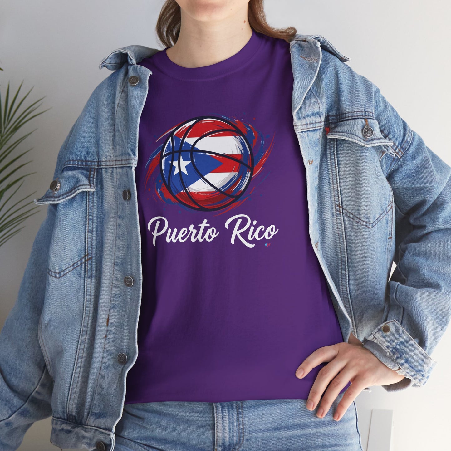 Puerto Rico Basketball Flag 2 | Unisex Heavy Cotton T-Shirt