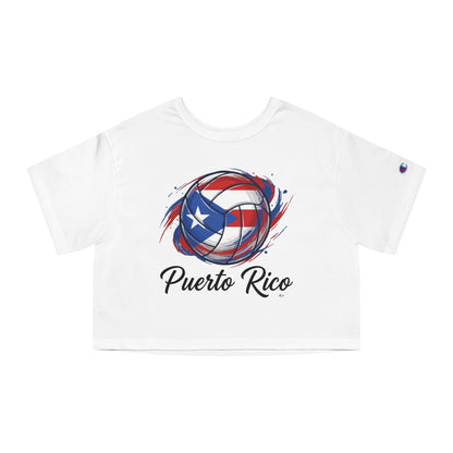 Puerto Rico Volleyball Women's Flowy Cropped Tee | Puerto Rican Volleyball Shirt