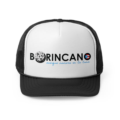 Borincano aunque naciera en la luna bandera Puerto Rican Pride Trucker Caps FREE SHIPPING