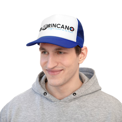 Borincano aunque naciera en la luna bandera Puerto Rican Pride Trucker Caps FREE SHIPPING