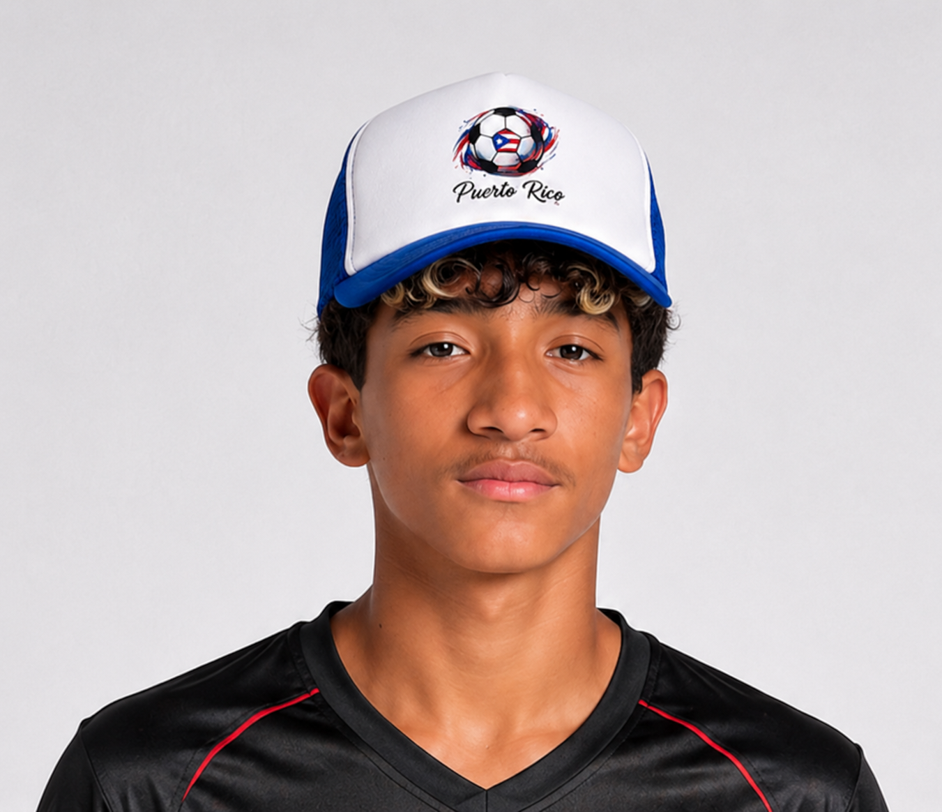 Puerto Rico Soccer Ball Flag Trucker Caps FREE SHIPPING